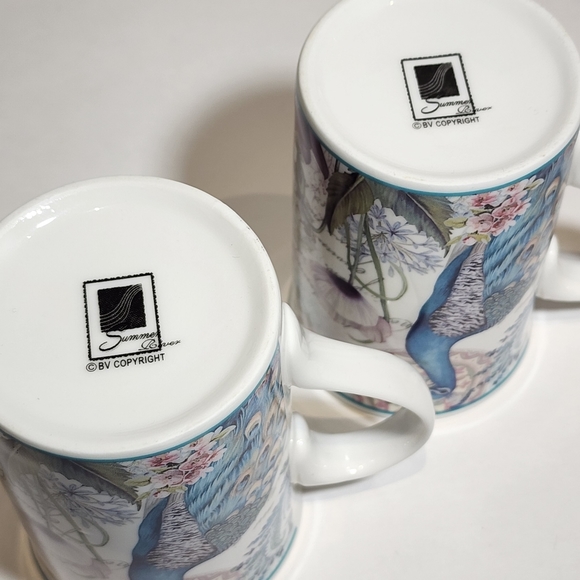 Summer River BV Copyright Porcelain Peacock Tea Mugs 10 oz Volume 4 1/4” Tall - Picture 6 of 10